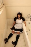 apron bathroom bathtub high_heels maid maid_uniform shinozaki_ai vyj_82 rating:Safe score:0 user:mock