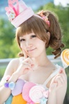 cosplay croptop hat idolmaster nina_(ii) takatsuki_yayoi twintails wristband rating:Safe score:0 user:pixymisa