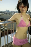 bikini_top cleavage glasses shorts striped swimsuit tokito_ami rating:Safe score:0 user:nil!