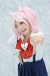 bishoujo_senshi_sailor_moon chibiusa cosplay horns pink_hair pleated_skirt sailor_uniform school_uniform skirt suspenders yuki_(ii) rating:Safe score:0 user:nil!