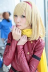 blonde_hair blue_eyes cosplay cyborg_009 francoise_arnoul hairband leather_jacket mariri_nine scarf rating:Safe score:1 user:pixymisa