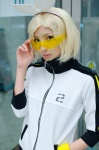 blonde_hair chamaro cosplay hairbow hair_clips kagamine_rin kuusou_palette_(vocaloid) track_jacket visor vocaloid rating:Safe score:1 user:nil!