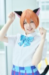animal_ears blouse cat_ears cosplay hoshizora_rin kiriya love_live!_school_idol_project orange_hair pleated_skirt school_uniform skirt tail rating:Safe score:0 user:nil!