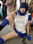 apron blue_hair boots cosplay eyepatch gloves handcuffs ikkitousen kneehighs maid maid_uniform namada ryomou_shimei rating:Safe score:1 user:nil!