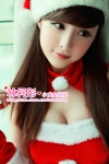 cleavage dress fingerless_gloves gloves lin_ketong santa_costume stocking_cap rating:Safe score:1 user:nil!