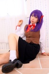 blouse cosplay fate/series fate/stay_night hair_ribbons matou_sakura purple_hair sachi_budou school_uniform skirt socks vest rating:Safe score:1 user:nil!