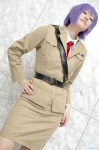blazer blouse cosplay ghost_in_the_shell kusanagi_motoko military_uniform miniskirt purple_hair skirt thighhighs tie touka rating:Safe score:2 user:nil!