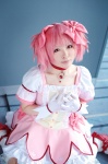 choker cosplay dress gloves hair_ribbons kaname_madoka kneehighs meiji_bisuko pink_hair puella_magi_madoka_magica twintails rating:Safe score:0 user:nil!