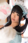 animal_ears apron cat_ears cosplay dress hairband itsuki_akira maid maid_uniform original paw_gloves twintails rating:Safe score:8 user:Shiro_Kuro