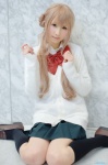 blonde_hair blouse cardigan cosplay kimi_ni_todoke kneesocks kurumizawa_ume nana pleated_skirt school_uniform skirt rating:Safe score:1 user:nil!