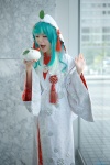 aqua_eyes cosplay hatsune_miku hood maitako multi-colored_hair plushie robe tassels vocaloid rating:Safe score:0 user:pixymisa