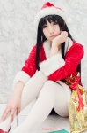 akiyama_mio cosplay k-on! pantyhose santa_costume stocking_cap white_legwear yuushi rating:Safe score:2 user:pixymisa
