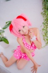 bikini_top cleavage cosplay hair_ribbons kaname_madoka mashiro_yuki miniskirt pink_hair puella_magi_madoka_magica skirt swimsuit twintails rating:Safe score:0 user:nil!