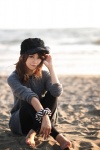 baseball_cap beach hoodie_dress leggings ocean ponytail ryuga rating:Safe score:1 user:nil!
