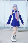 aika_shiki aoki_hagane_no_arpeggio blue_hair boots cosplay detached_sleeves iona pleated_skirt sailor_uniform school_uniform skirt rating:Safe score:0 user:nil!