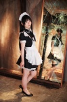 akiyama_mio apron cosplay dress garter hairband k-on! maid maid_uniform meirin_touka mirror rating:Safe score:1 user:nil!