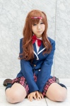 blazer blouse bowtie chuunibyou_demo_koi_ga_shitai! cosplay hair_clip kneesocks miniskirt nibutani_shinka satuki school_uniform skirt rating:Safe score:1 user:pixymisa