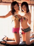 aikawa_yuzuki bikini_top cleavage fukunaga_china shirt_lift shorts swimsuit tank_top rating:Safe score:2 user:nil!