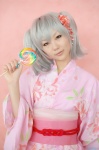 cosplay genderswap gintama kimono riu sakata_gintoki silver_hair twintails rating:Safe score:1 user:nil!