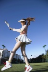 miniskirt polo ponytail skirt striped tatsumi_natsuko visor ys_web_318 rating:Safe score:0 user:nil!