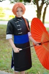 ahoge braid cosplay crossplay gintama kamui momoneko_haru orange_hair qipao trousers umbrella rating:Safe score:0 user:nil!