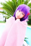 cosplay fate/series fate/stay_night hair_ribbons matou_sakura pool purple_hair sachi_budou towel rating:Safe score:0 user:nil!