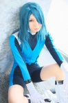 ari blue_hair bodysuit boots cosplay gloves inazuma_eleven kazemaru_ichirouta rating:Safe score:2 user:nil!