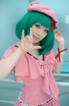 beret bow cosplay dress green_hair koharu macross macross_frontier ranka_lee rating:Safe score:0 user:pixymisa