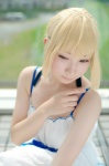 blonde_hair cosplay dress fate/series fate/unlimited_codes hazuki_minami saber rating:Safe score:0 user:nil!