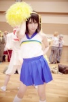 cheerleader cosplay hairband hair_ribbons kneesocks miniskirt mizuno_shiro pantyhose pleated_skirt pom_poms skirt suzumiya_haruhi suzumiya_haruhi_no_yuuutsu tank_top rating:Safe score:0 user:Log