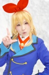 aikatsu! ayari blazer blonde_hair blouse cosplay hairbow hoshimiya_ichigo school_uniform rating:Safe score:0 user:nil!