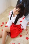 chiyoko_3 chocoball cosplay glasses miko original pantyhose sheer_legwear skirt rating:Safe score:0 user:nil!