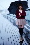 blouse mii miniskirt pantyhose rain skirt sweater thighhighs umbrella rating:Safe score:2 user:nil!