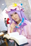 book cap cosplay dress hairbows open_robe patchouli_knowledge purple_hair shirakawa_minoru touhou rating:Safe score:2 user:pixymisa