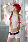 alice_parade blonde_hair cap cosplay ibara midriff rouge13 shorts twin_braids uniform rating:Safe score:0 user:nil!