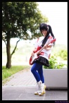 boots cosplay guitar k-on! kousaka_yun miniskirt nakano_azusa pantyhose side_ponytail skirt tshirt rating:Safe score:2 user:xkaras