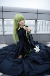 cc code_geass cosplay flower gown green_hair hair_ribbons shirayuki_himeno rating:Safe score:0 user:nil!