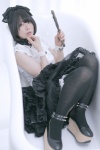 black_legwear blouse hairbow iiniku_ushijima mirror skirt skirt_lift thighhighs rating:Safe score:6 user:nil!