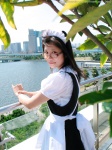 apron costume glasses looking_over_glasses maid maid_uniform satou_yui rating:Safe score:0 user:nil!