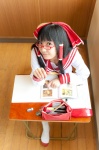 cosplay glasses hairbow hakurei_reimu kneesocks lenfried sailor_uniform school_uniform touhou rating:Safe score:0 user:nil!