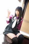 black_legwear chocoball cosplay dress i"s school_uniform seifuku_joshi thighhighs tie yoshizuki_iori zettai_ryouiki rating:Safe score:1 user:nil!