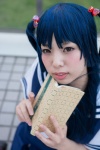 blouse blue_hair book clannad cosplay hair_ties hiiragi_haruka ichinose_kotomi jumper twintails rating:Safe score:0 user:pixymisa