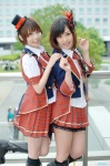 akb48 blouse boots cosplay endou_sora hairbow hinomura_uta jacket kneesocks maeda_atsuko_(cosplay) miniskirt shinoda_mariko_(cosplay) skirt top_hat vest rating:Safe score:3 user:nil!