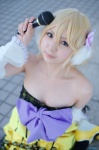 blonde_hair colorful_x_melody_(vocaloid) cosplay detached_sleeves dress ear_muffs kagamine_rin makoko microphone project_diva thighhighs vocaloid rating:Safe score:1 user:nil!