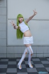 boots cc code_geass cosplay croptop green_hair houtou_singi midriff pantyhose shorts rating:Safe score:1 user:nil!