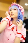 blouse blue_hair cosplay hat remilia_scarlet touhou wings wristband yukki rating:Safe score:0 user:pixymisa