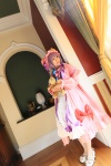 amatsuka_miyu cosplay dress hat patchouli_knowledge purple_hair robe stuffed_animal teddy_bear thighhighs touhou rating:Safe score:1 user:nil!