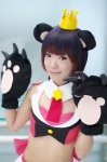 ai_(iv) bear_ears cosplay crown halter_top miniskirt multi-colored_hair paw_gloves skirt yuri_kuma_arashi yurishiro_ginko rating:Safe score:0 user:nil!
