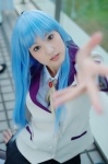 angel_beats! blazer blouse blue_hair cosplay nagisa pleated_skirt school_uniform skirt tenshi_(angel_beats!) rating:Safe score:0 user:nil!