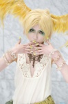 blonde_hair choker cosplay dress fili head_wings houtou_singi pop'n_music pop'n_music_15 rating:Safe score:2 user:nil!